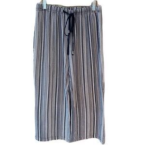 Club Z Collection S Black Stripes Adjustable Sheer Beach Resort Palazzo Pants